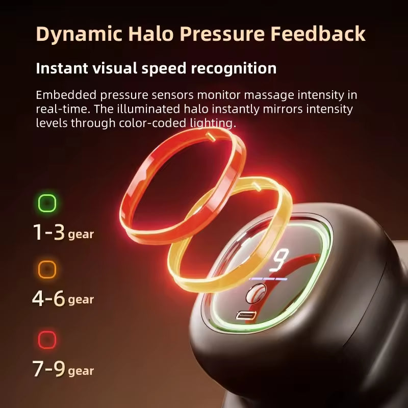 4-Head Handheld Fascia Gun – Deep Tissue Muscle Massager