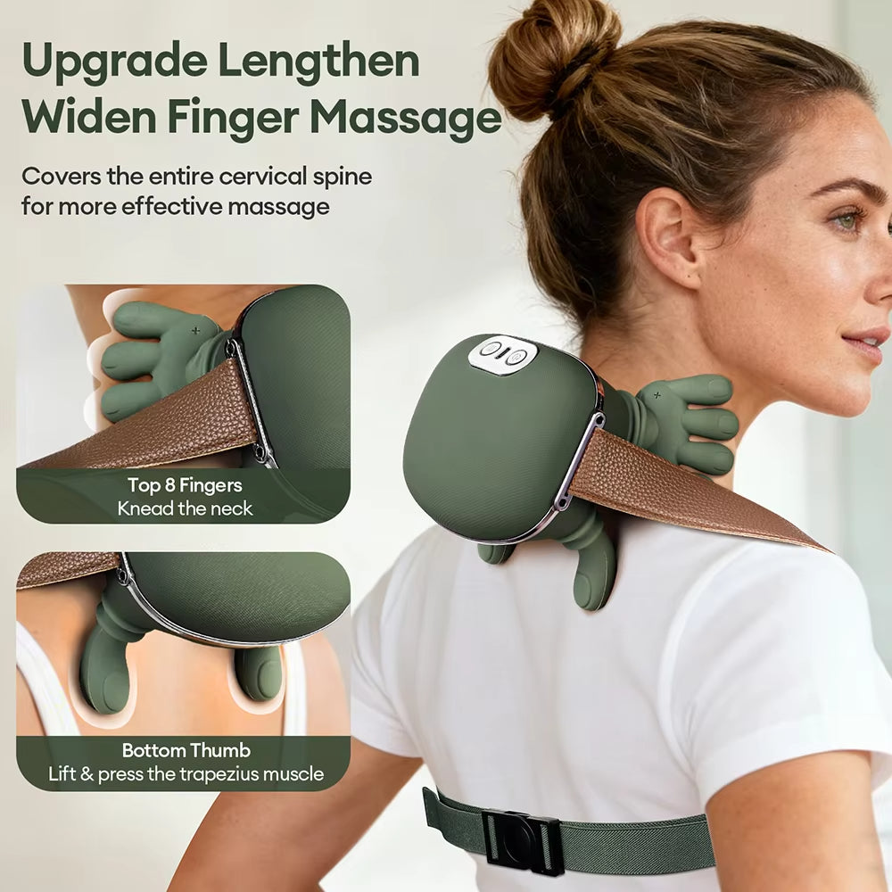 4D Bionic Finger Neck & Shoulder Massager – Wireless Kneading Shawl