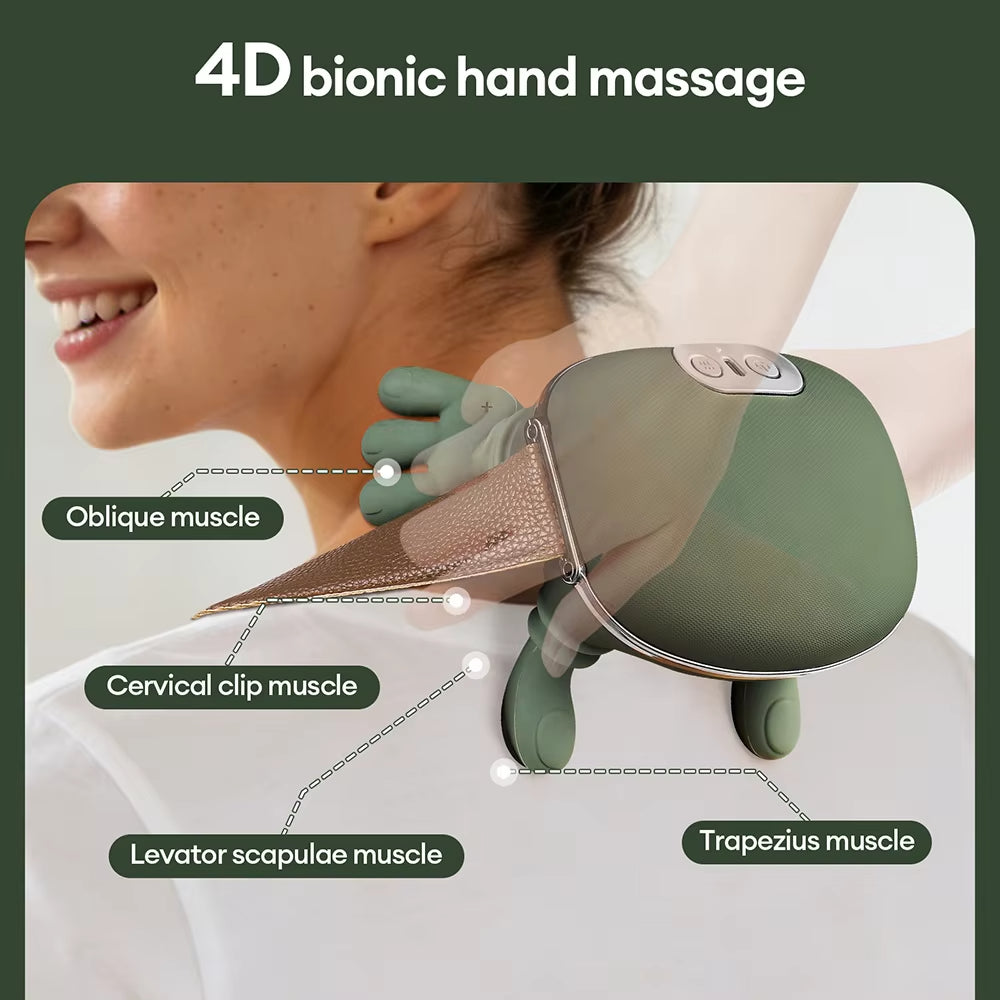 4D Bionic Finger Neck & Shoulder Massager – Wireless Kneading Shawl