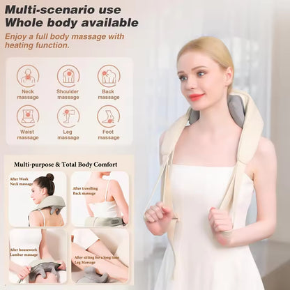 Wireless Neck & Shoulder Massager – 6D Deep Tissue Kneading