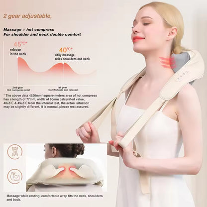 Wireless Neck & Shoulder Massager – 6D Deep Tissue Kneading