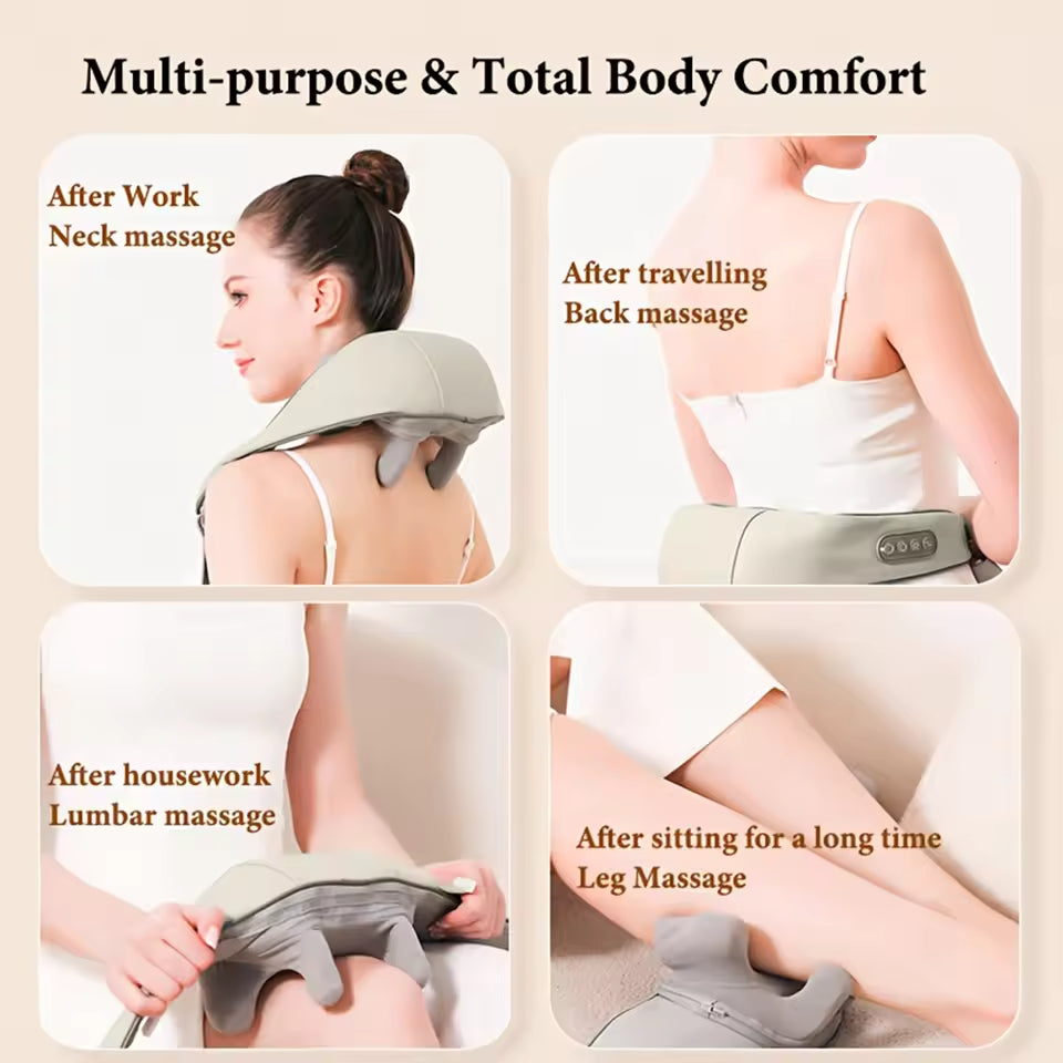 Wireless Neck & Shoulder Massager – 6D Deep Tissue Kneading